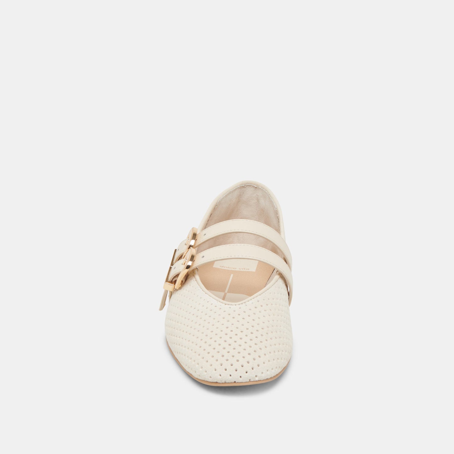 Baylee Wide Bone Perforated Suede Ballet Flats Dolce Vita