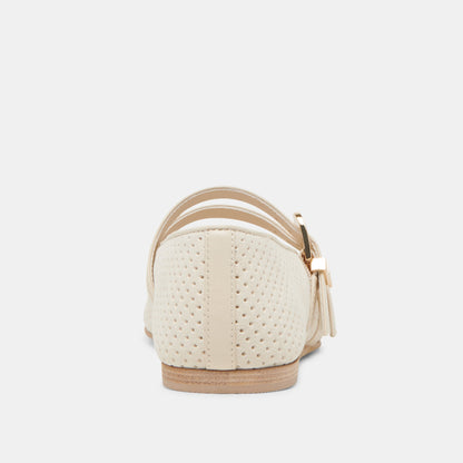 Baylee Wide Bone Perforated Suede Ballet Flats Dolce Vita