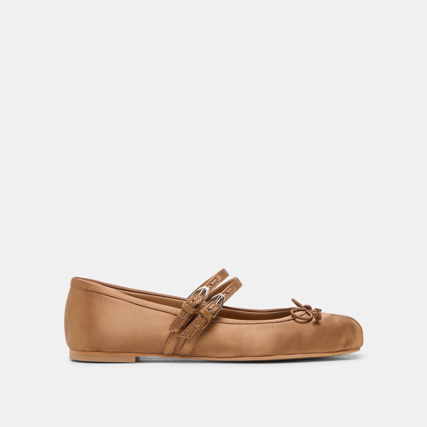 Gibsen Mid Brown Satin Ballet Flats Dolce Vita