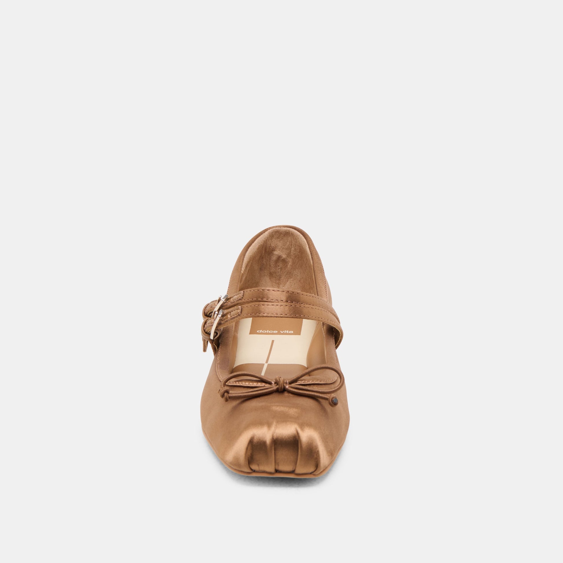 Gibsen Mid Brown Satin Ballet Flats Dolce Vita