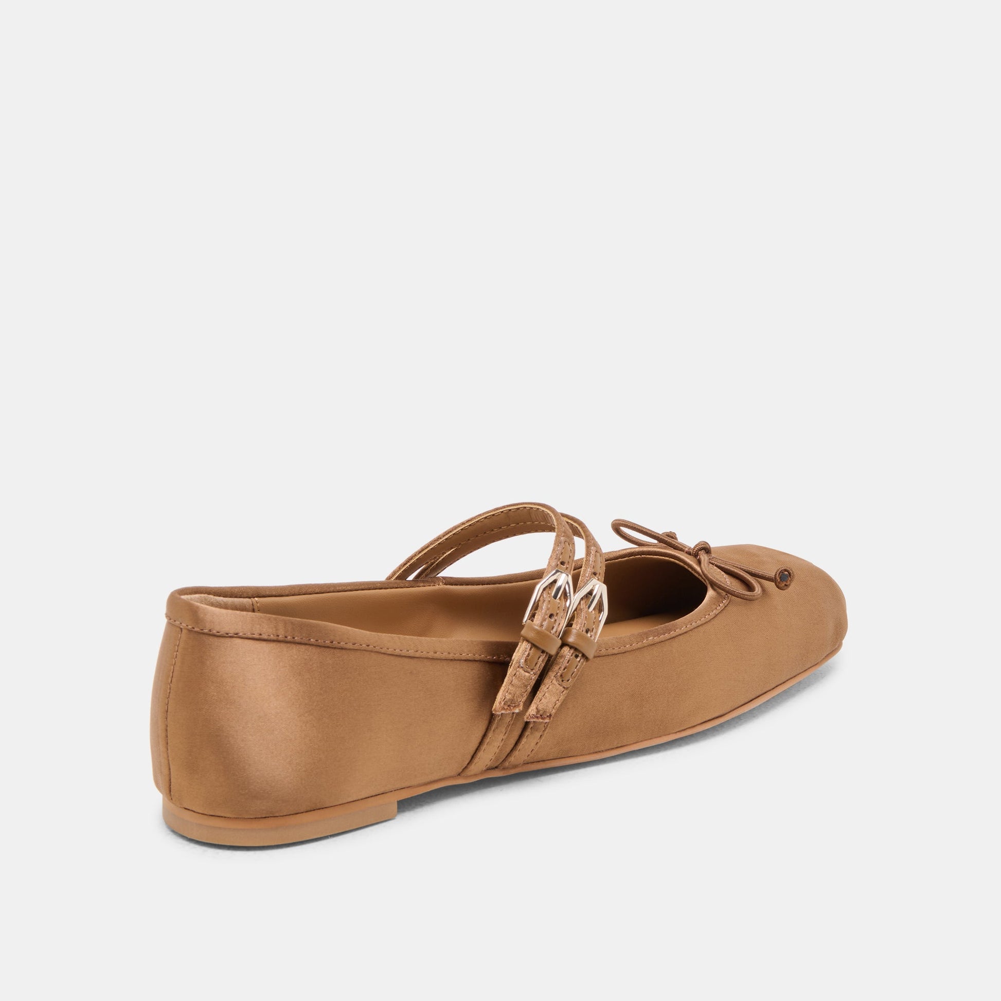 Gibsen Mid Brown Satin Ballet Flats Dolce Vita