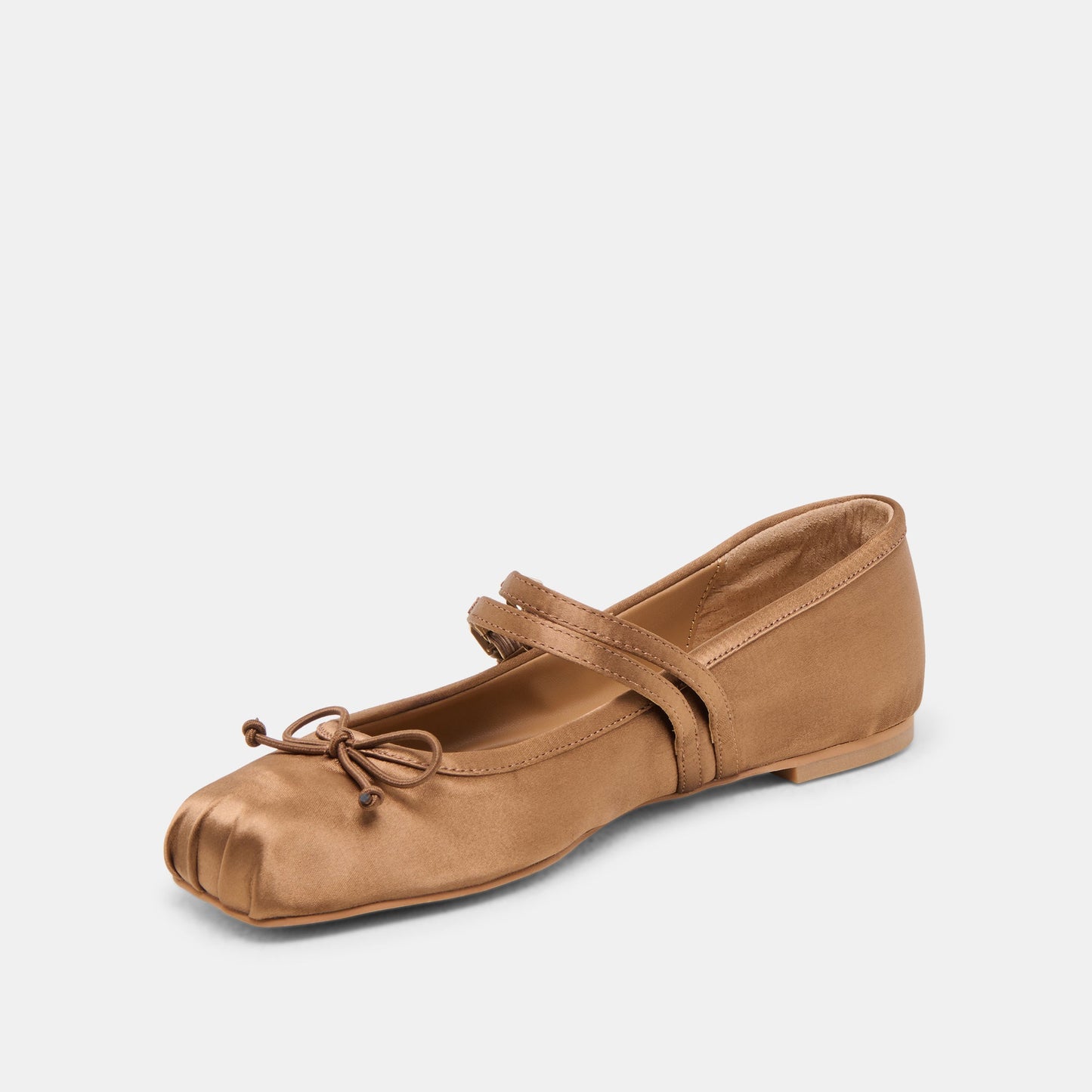 Gibsen Mid Brown Satin Ballet Flats Dolce Vita
