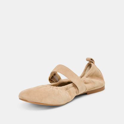 Caely Camel Suede Ballet Flats Dolce Vita