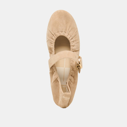 Caely Camel Suede Ballet Flats Dolce Vita
