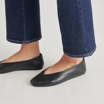 Braidy Black Leather Ballet Flats Dolce Vita