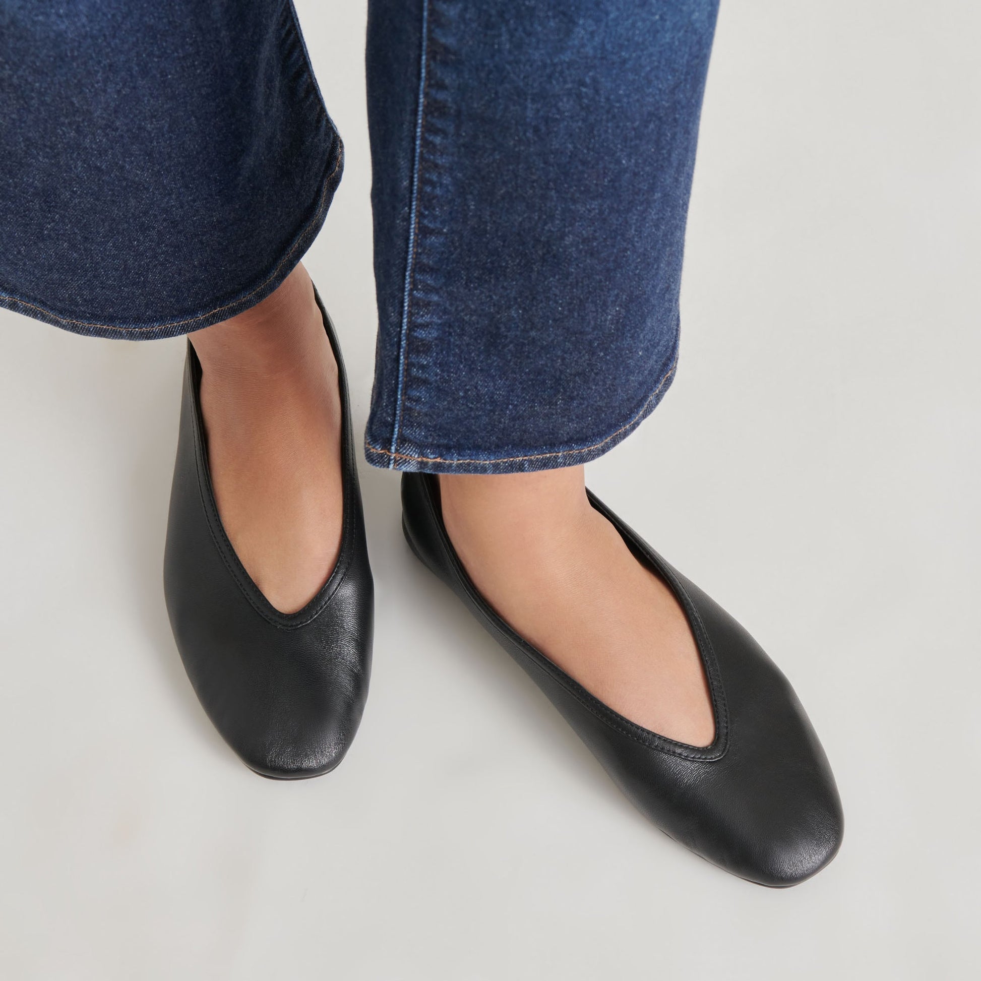 Braidy Black Leather Ballet Flats Dolce Vita