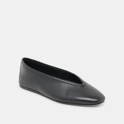 Braidy Black Leather Ballet Flats Dolce Vita