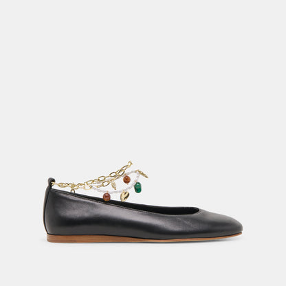 Baiden Black Leather Ballet Flats Dolce Vita