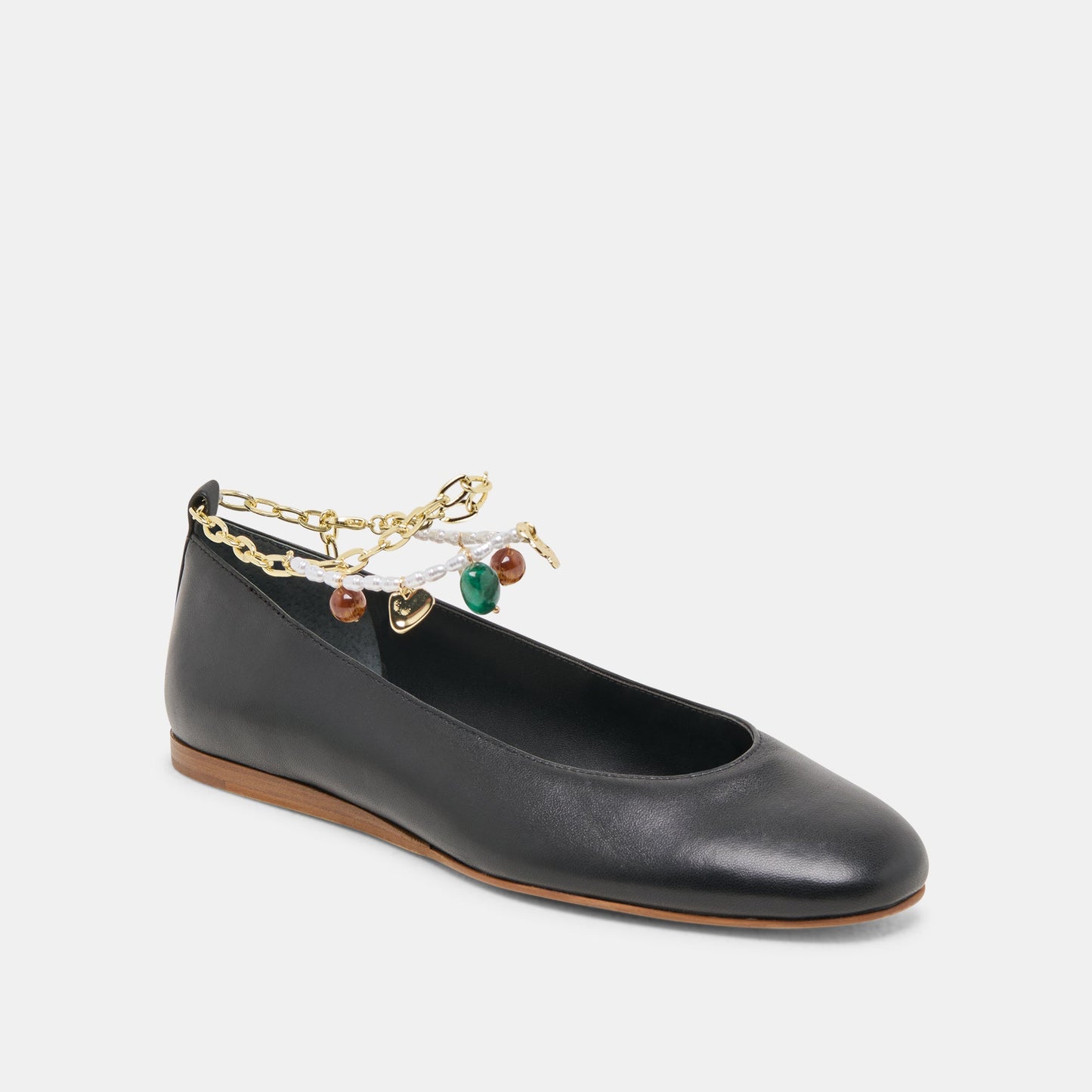 Baiden Black Leather Ballet Flats Dolce Vita