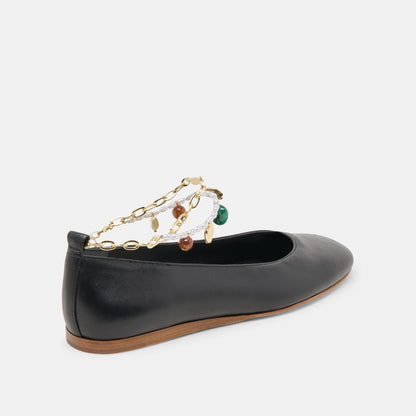 Baiden Black Leather Ballet Flats Dolce Vita