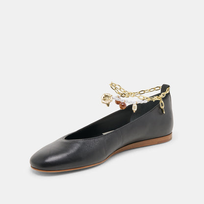 Baiden Black Leather Ballet Flats Dolce Vita