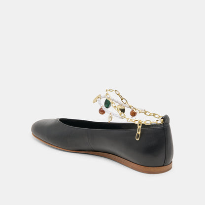 Baiden Black Leather Ballet Flats Dolce Vita