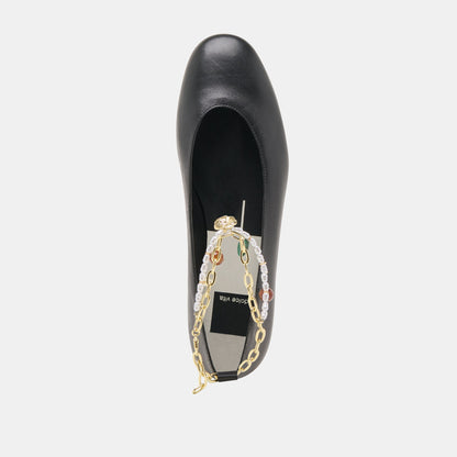 Baiden Black Leather Ballet Flats Dolce Vita