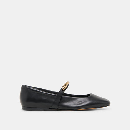 RADYA BALLET FLATS BLACK LEATHER Dolce Vita