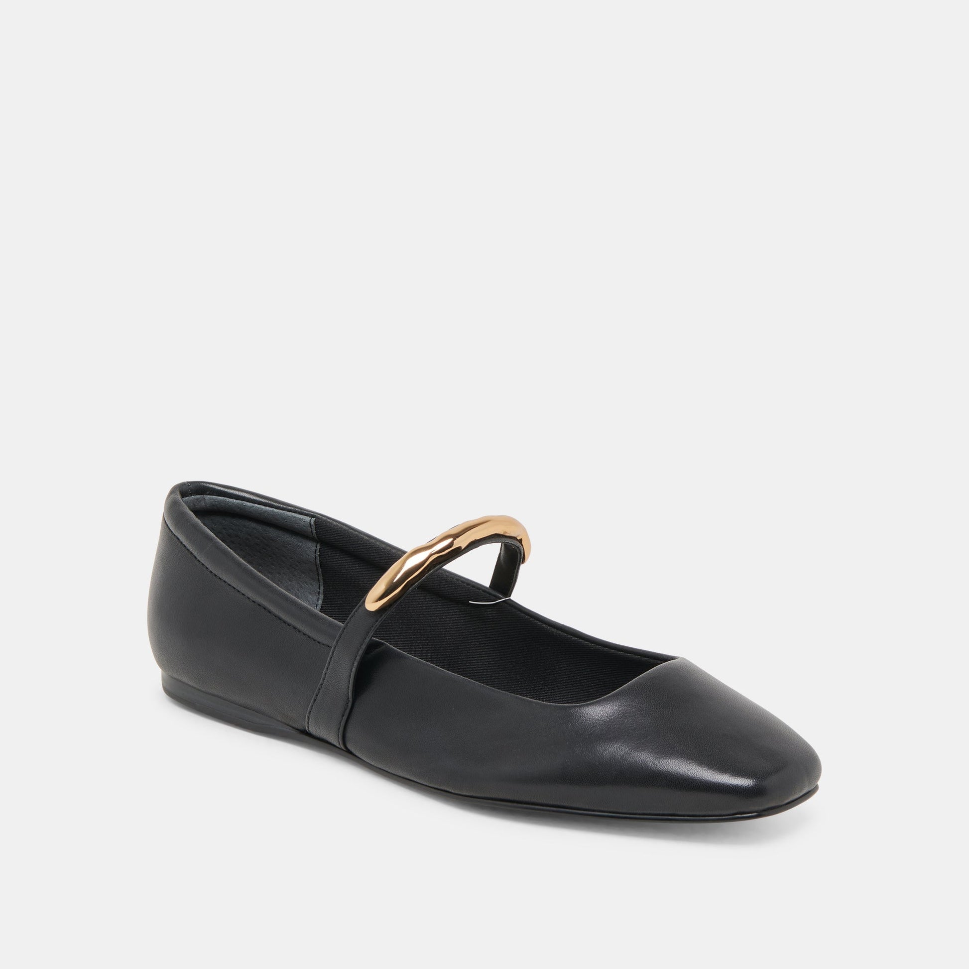 RADYA BALLET FLATS BLACK LEATHER Dolce Vita