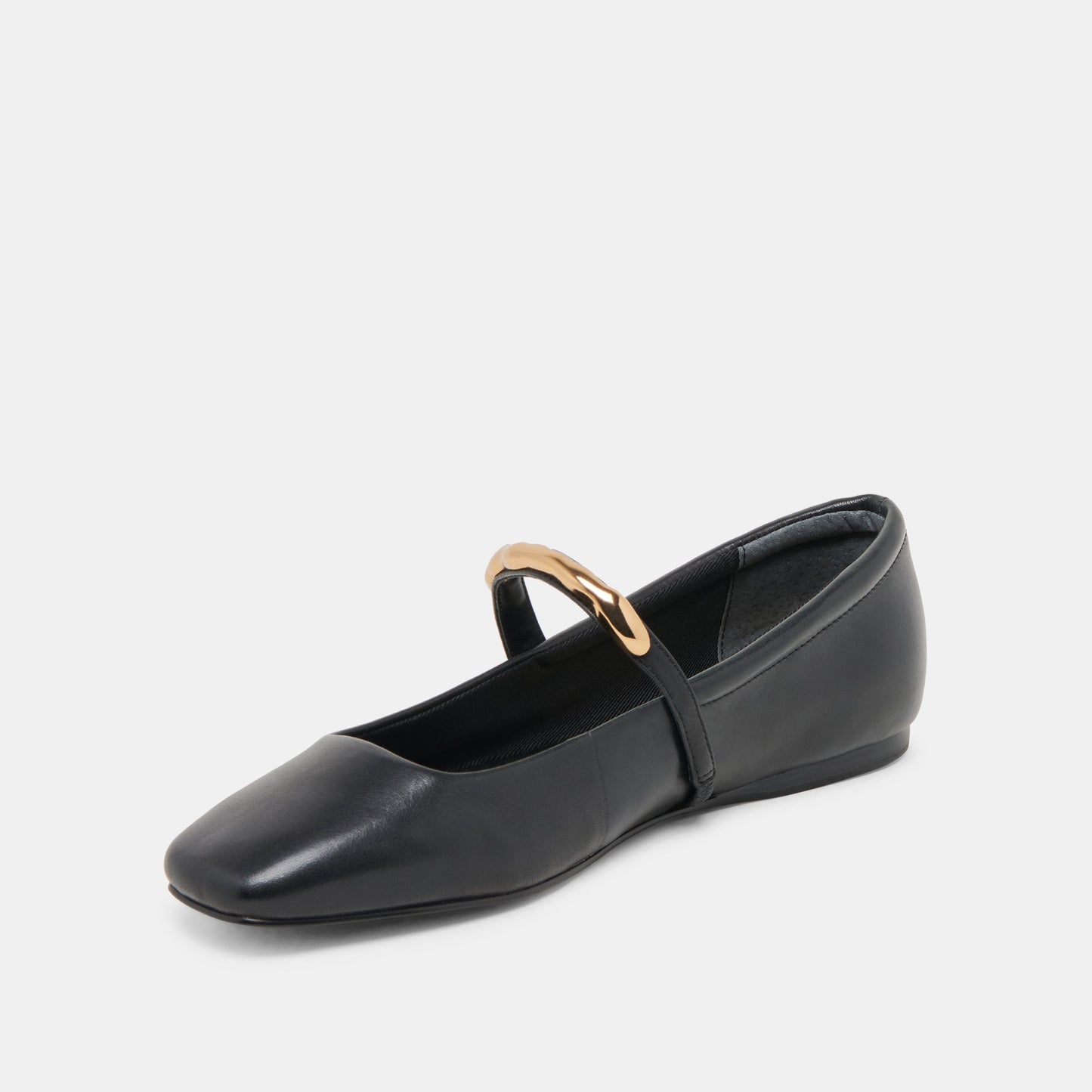 RADYA BALLET FLATS BLACK LEATHER Dolce Vita