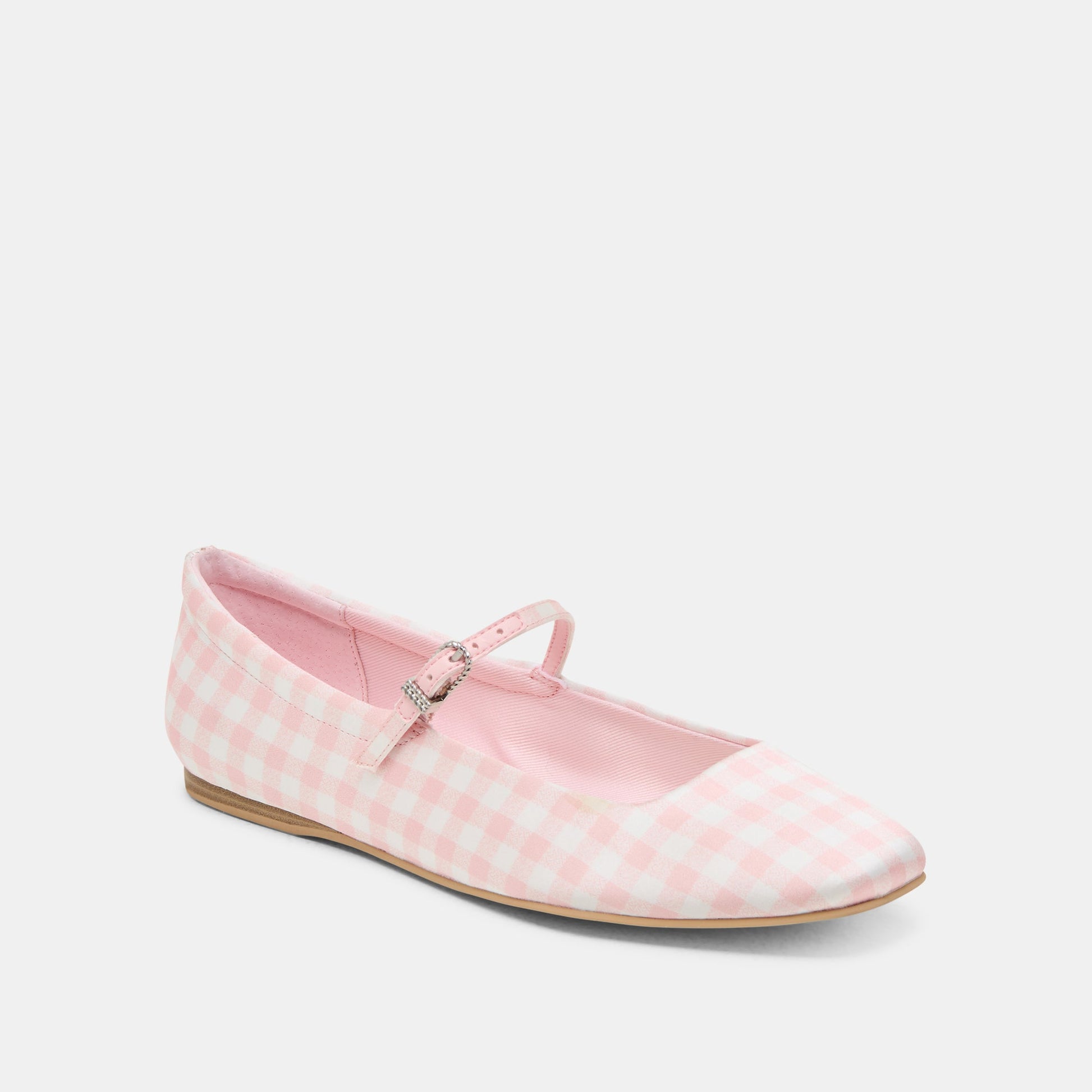 Reyes X Byrdie Golf Pink Plaid Gingham Wide Ballet Flats Dolce Vita