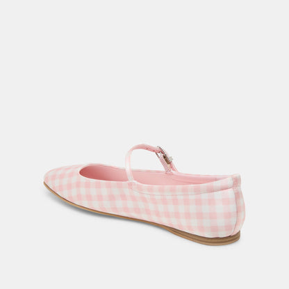 Reyes X Byrdie Golf Pink Plaid Gingham Wide Ballet Flats Dolce Vita