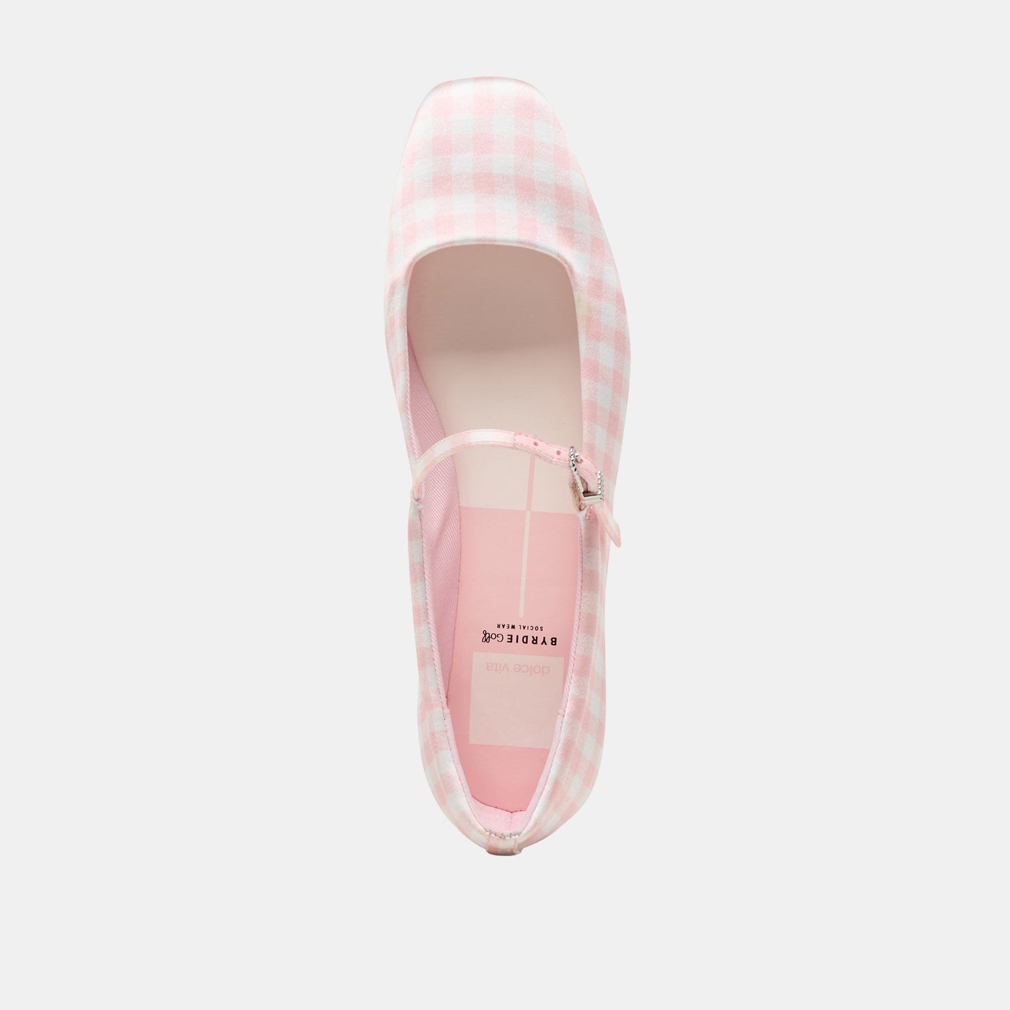 Reyes X Byrdie Golf Pink Plaid Gingham Wide Ballet Flats Dolce Vita