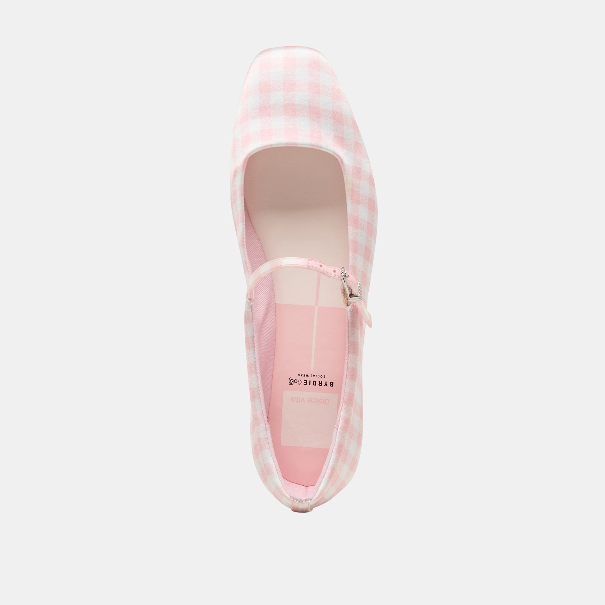 Reyes X Byrdie Golf Pink Plaid Gingham Wide Ballet Flats Dolce Vita