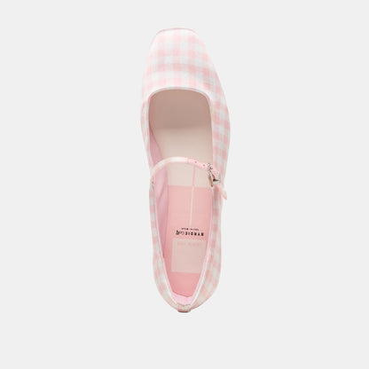 Reyes X Byrdie Golf Pink Plaid Gingham Wide Ballet Flats Dolce Vita
