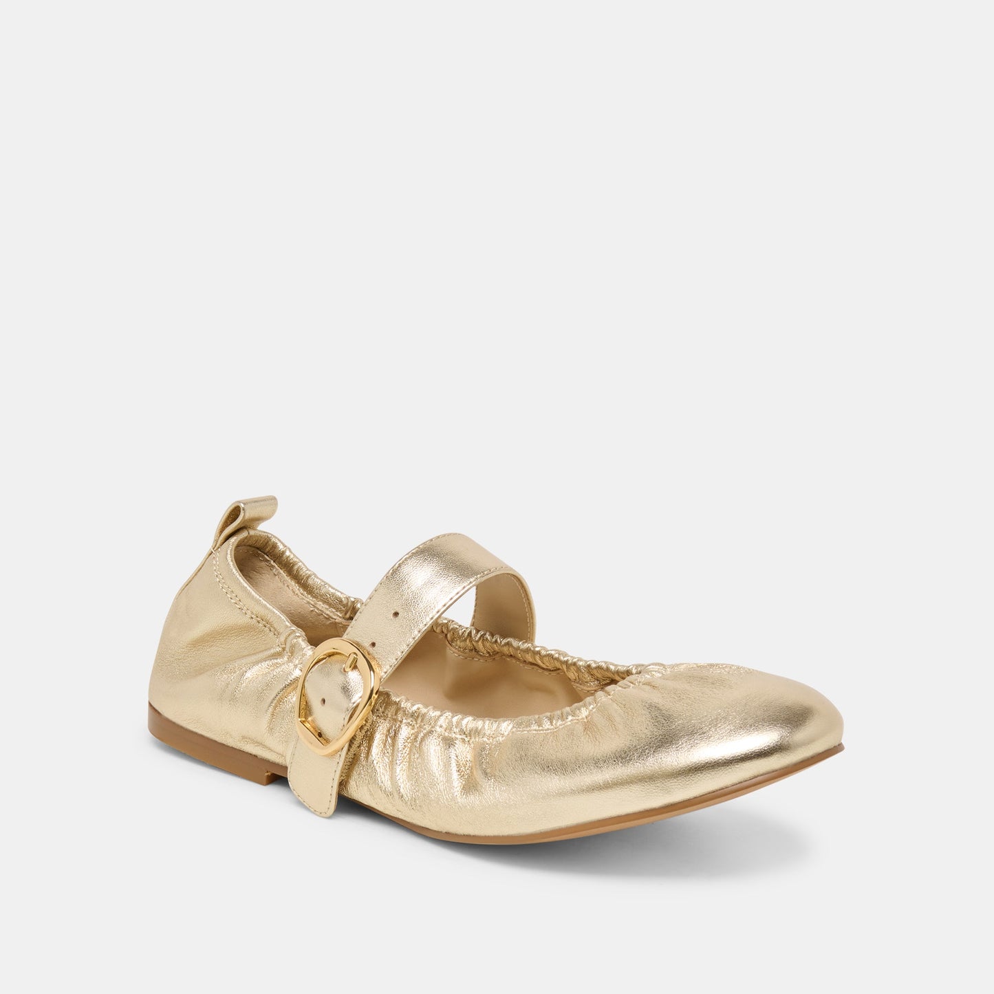 Caely Platinum Leather Ballet Flats Dolce Vita