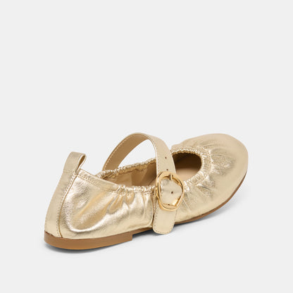 Caely Platinum Leather Ballet Flats Dolce Vita
