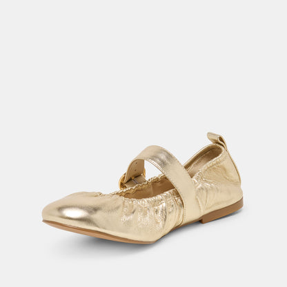 Caely Platinum Leather Ballet Flats Dolce Vita