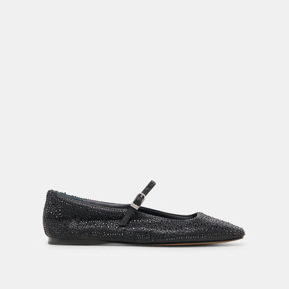 REYES CRYSTAL BALLET FLATS BLACK METALLIC CRYSTAL Dolce Vita