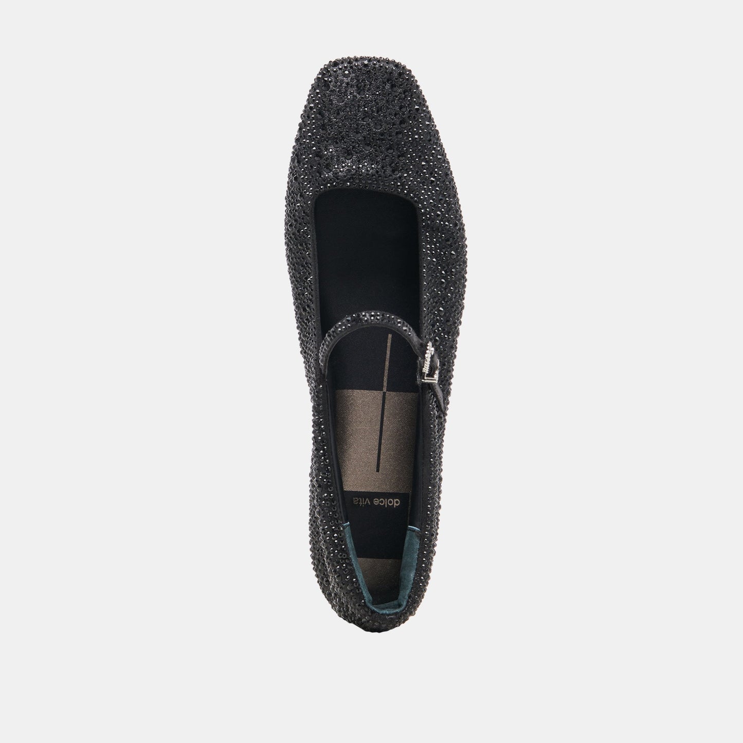 REYES CRYSTAL BALLET FLATS BLACK METALLIC CRYSTAL Dolce Vita