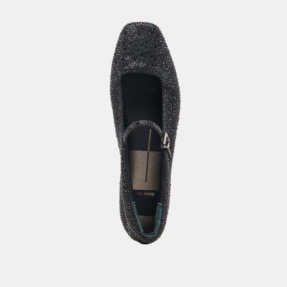 REYES CRYSTAL BALLET FLATS BLACK METALLIC CRYSTAL Dolce Vita
