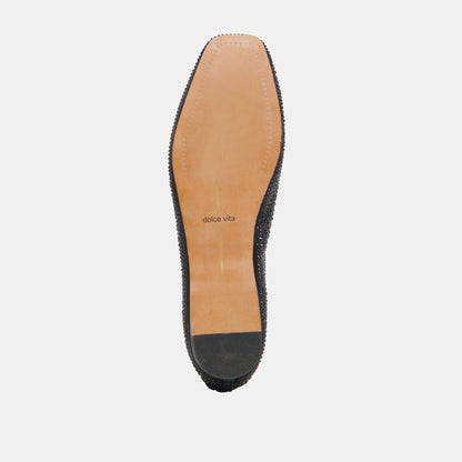 REYES CRYSTAL BALLET FLATS BLACK METALLIC CRYSTAL Dolce Vita
