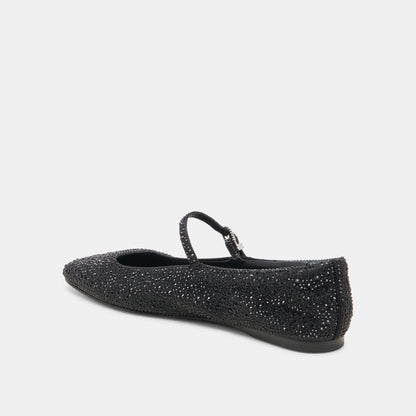 REYES CRYSTAL BALLET FLATS BLACK METALLIC CRYSTAL Dolce Vita
