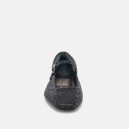 REYES CRYSTAL BALLET FLATS BLACK METALLIC CRYSTAL Dolce Vita