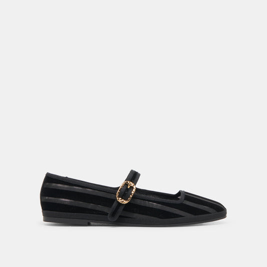 TAMEKA BALLET FLATS BLACK STRIPE MESH Dolce Vita