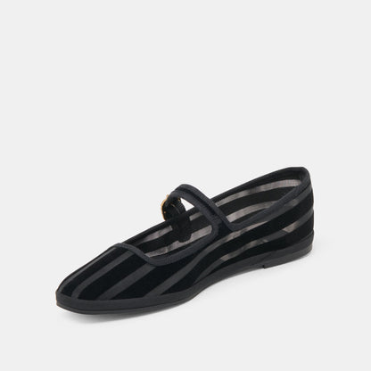 TAMEKA BALLET FLATS BLACK STRIPE MESH Dolce Vita