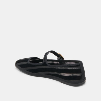 TAMEKA BALLET FLATS BLACK STRIPE MESH Dolce Vita