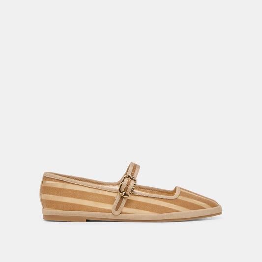TAMEKA BALLET FLATS TAN STRIPE MESH Dolce Vita