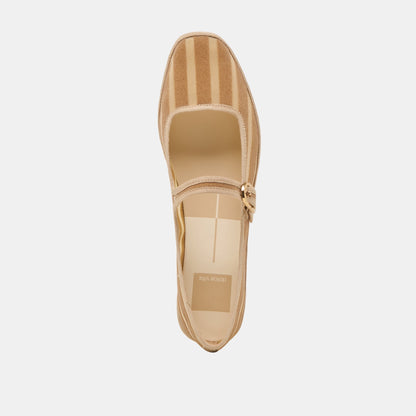 TAMEKA BALLET FLATS TAN STRIPE MESH Dolce Vita