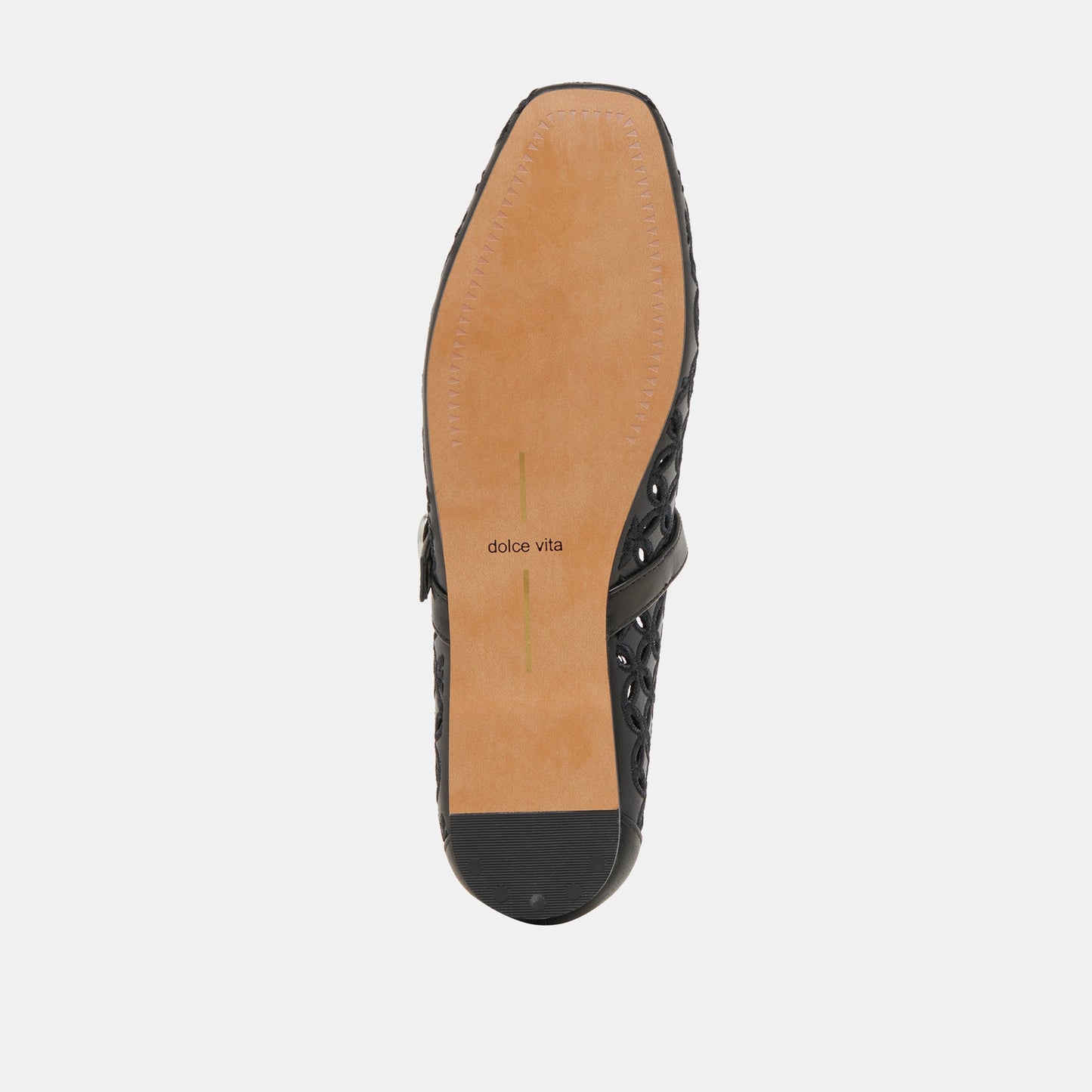 RODNI EYELET PERF BALLET FLATS BLACK LEATHER Dolce Vita