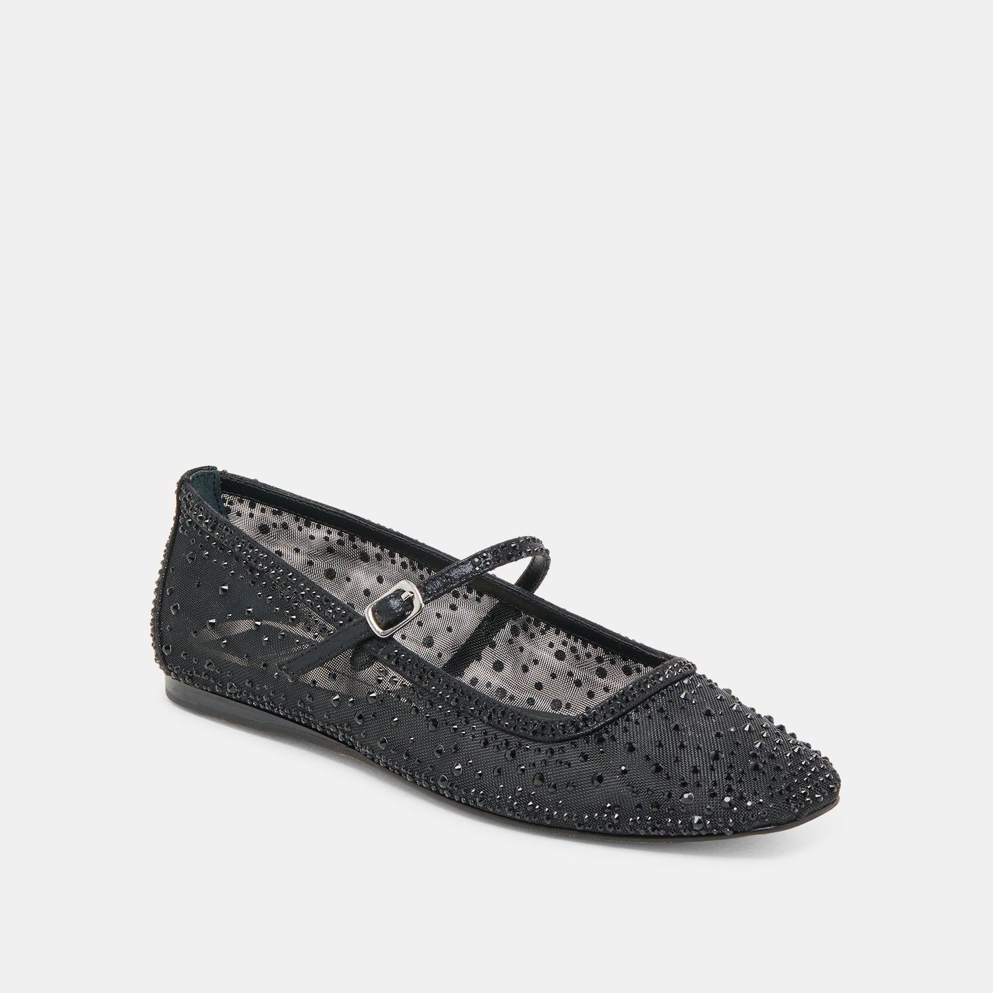 REYES CRYSTAL BALLET FLATS BLACK MESH Dolce Vita