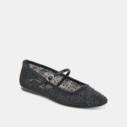REYES CRYSTAL BALLET FLATS BLACK MESH Dolce Vita