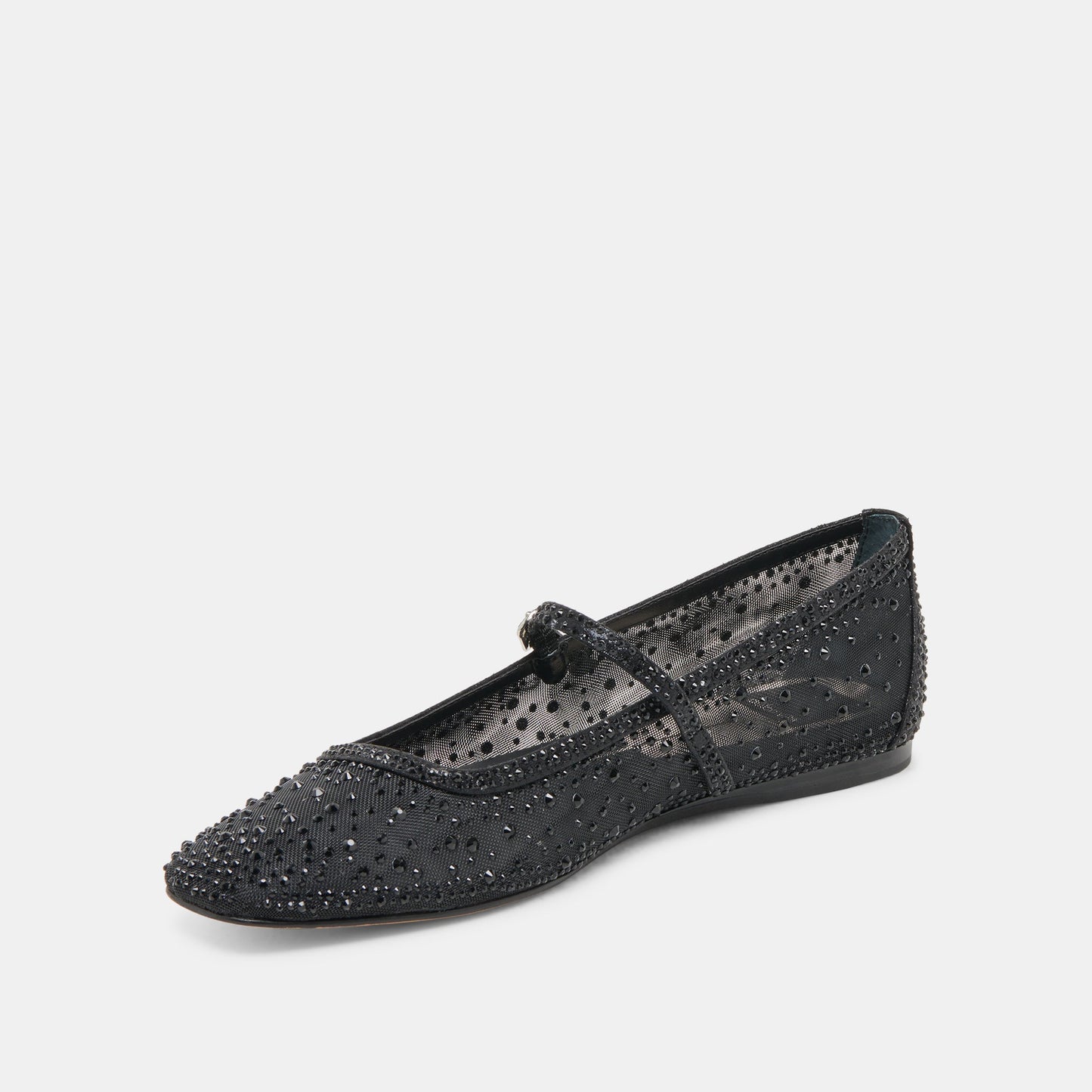 REYES CRYSTAL BALLET FLATS BLACK MESH Dolce Vita