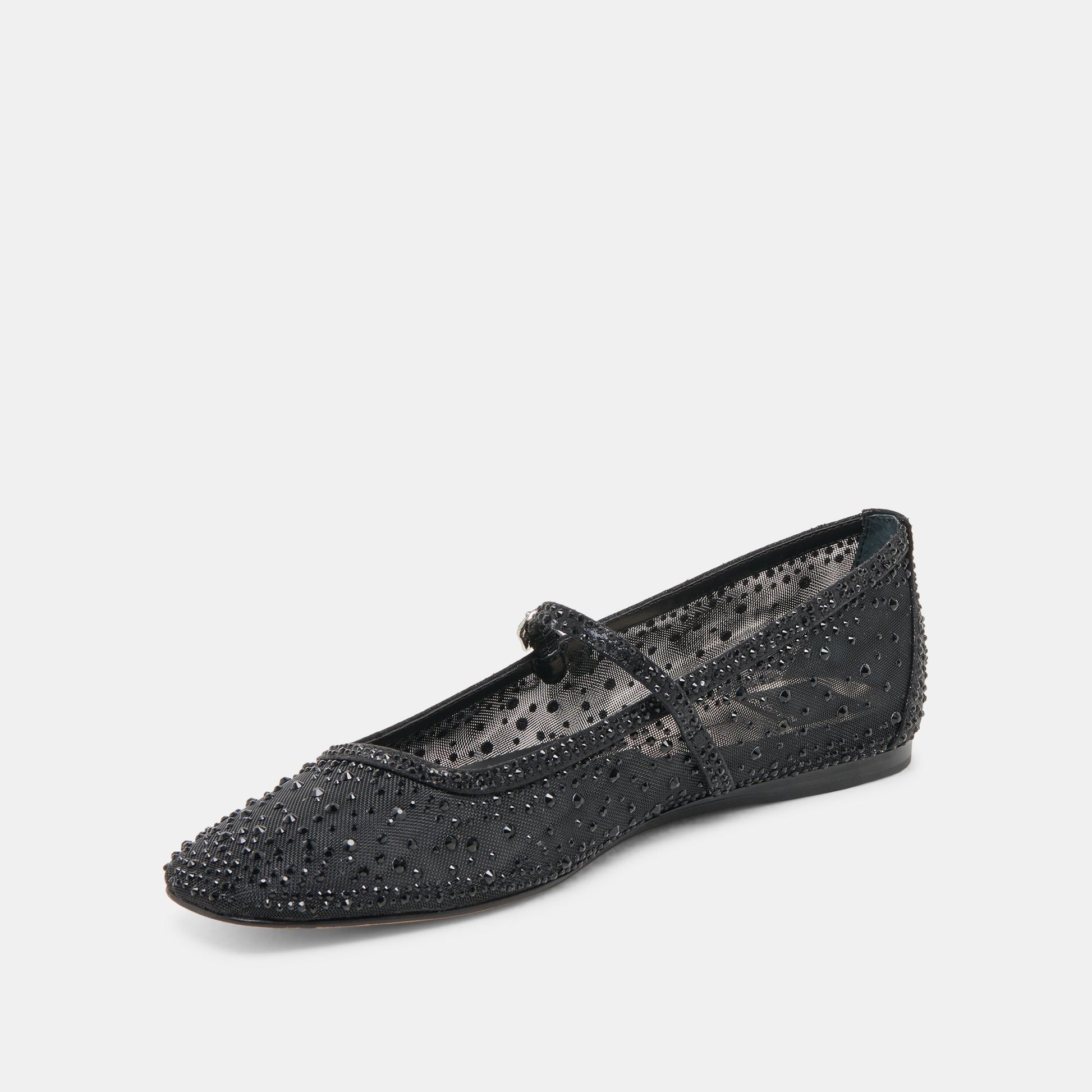 REYES CRYSTAL BALLET FLATS BLACK MESH Dolce Vita