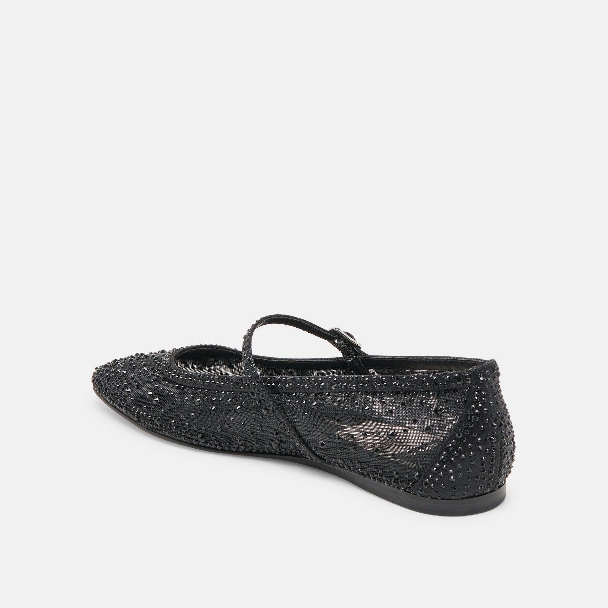 REYES CRYSTAL BALLET FLATS BLACK MESH Dolce Vita