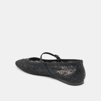 REYES CRYSTAL BALLET FLATS BLACK MESH Dolce Vita