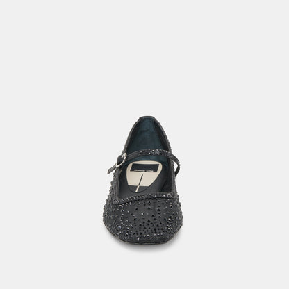 REYES CRYSTAL BALLET FLATS BLACK MESH Dolce Vita