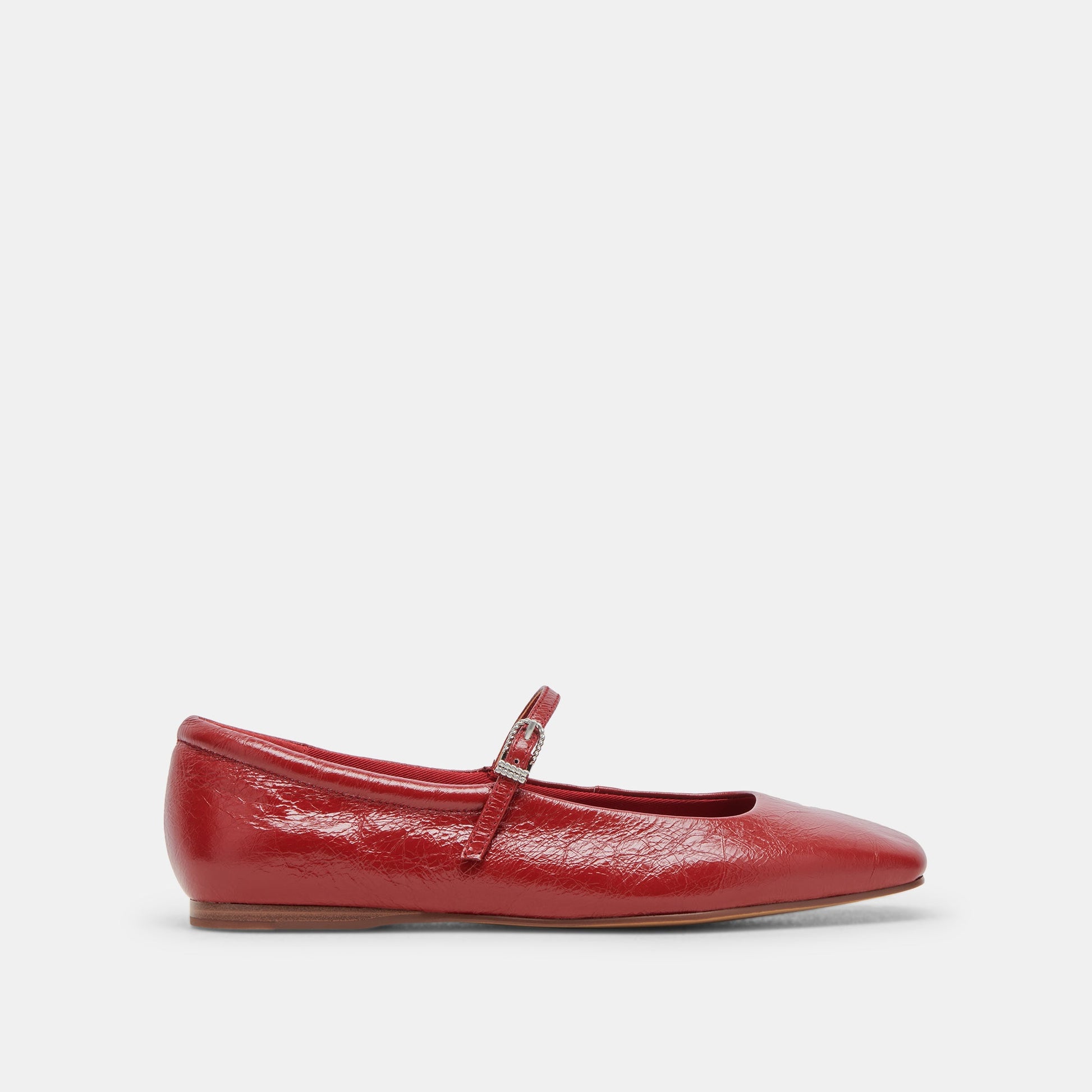 Reyes Ballet Flats Red Crinkle Patent Dolce Vita