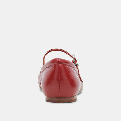 Reyes Ballet Flats Red Crinkle Patent Dolce Vita