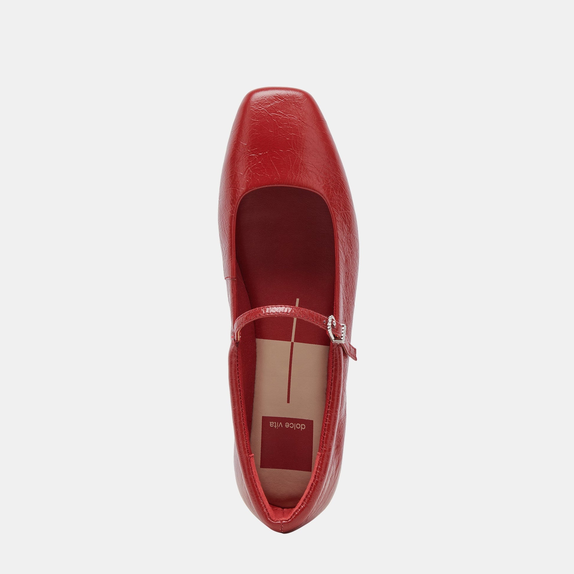 Reyes Ballet Flats Red Crinkle Patent Dolce Vita